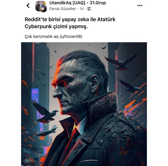 Ulu önder Mustafa Kemal Atatürk'ün yapay zeka çizimlerini nasıl buldunuz?