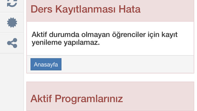 Okulu birinci dönem dondurdum, ondan mı ders kayıtlanması hata diyor?