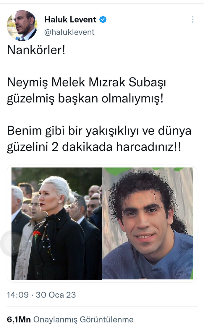 Bilecikin Avrupai başkan vekilinin ilgi görmesi Haluk Leventi sitem ettirdi. Katılıyor musun?