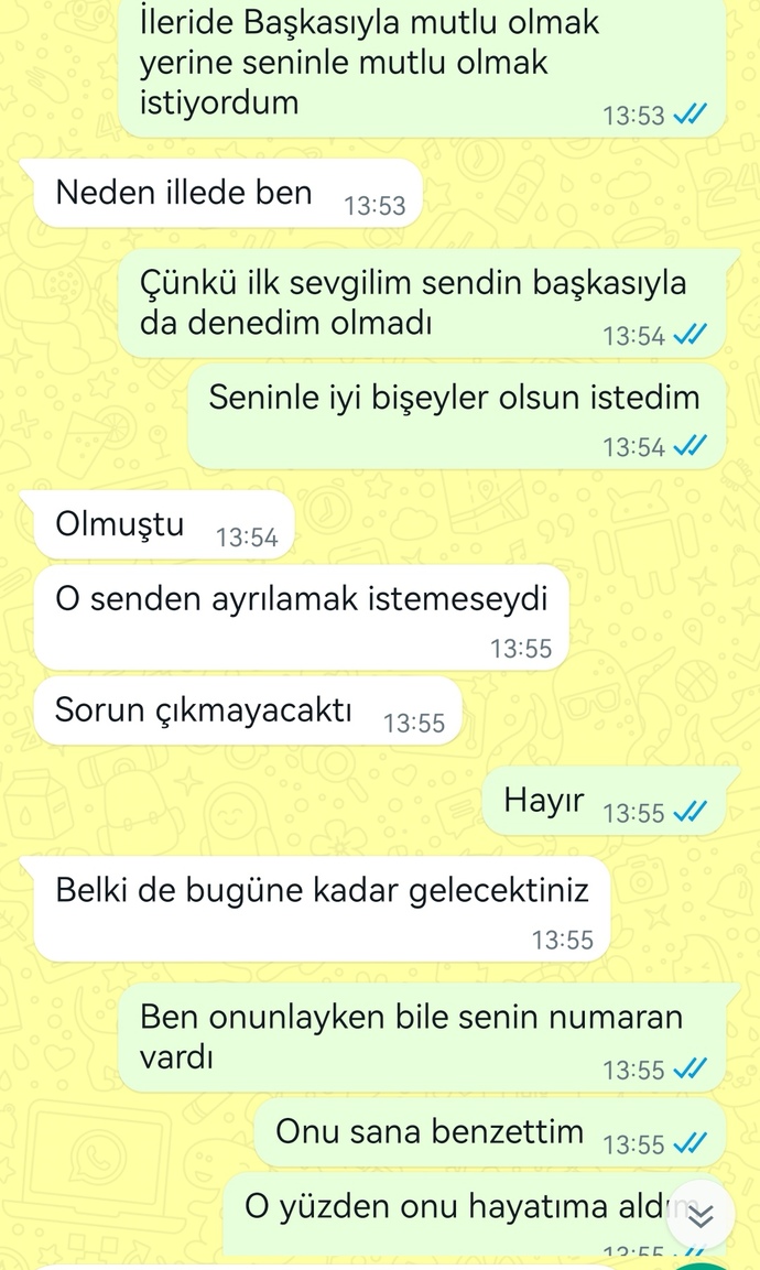 Eski sevgilim ne yapmaya çalışıyor? Konuşmalara bakar mısınız?