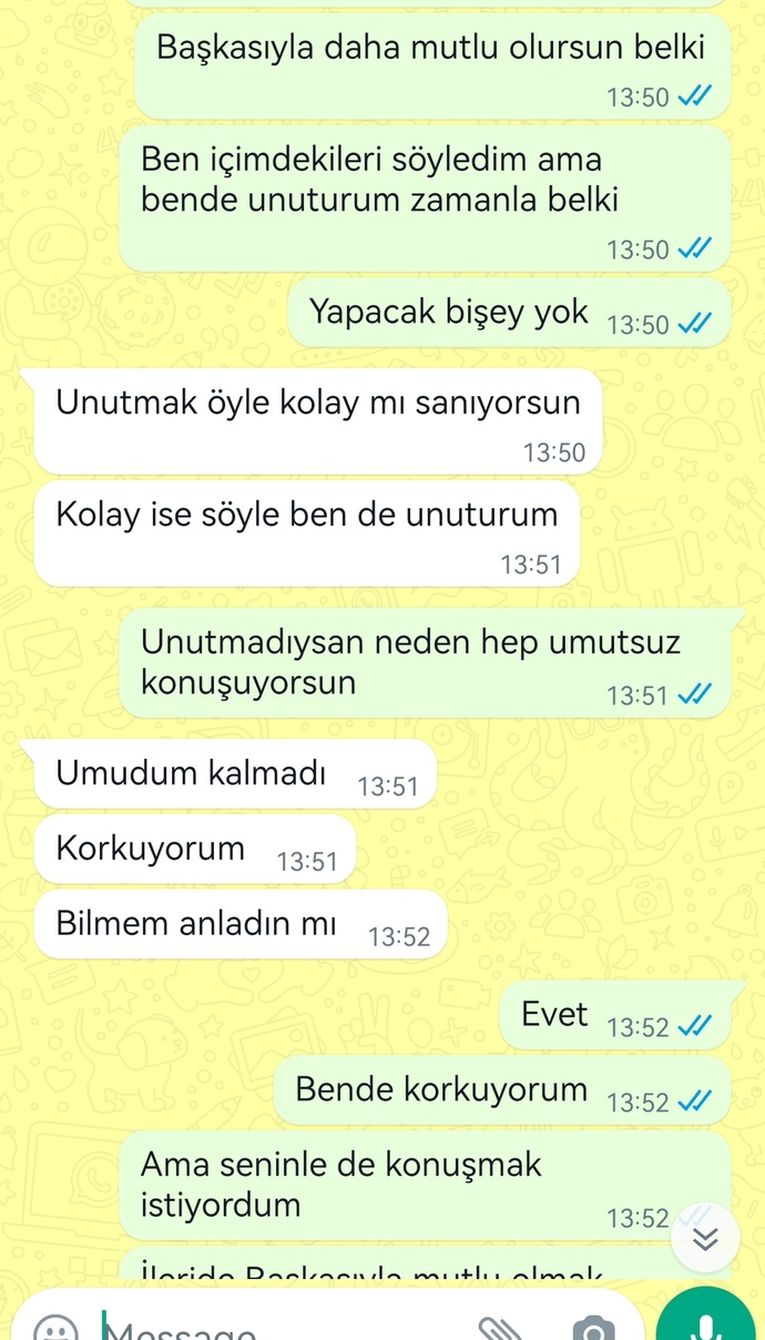 Eski sevgilim ne yapmaya çalışıyor? Konuşmalara bakar mısınız?