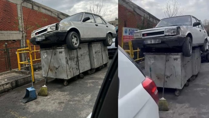 Esnafın dükkanın önünü kapatan aracı çöp konteynırına koydular. Bu olayda hangi taraf haklı sizce?