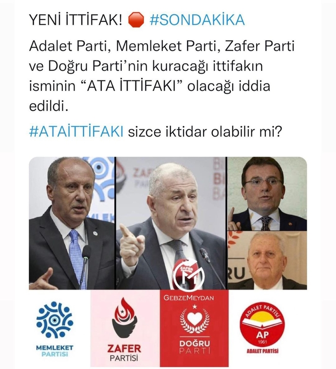 Yeni İttifak! Ata Partisi 2023 seçimlerinde iktidarlığı alabilir mi?
