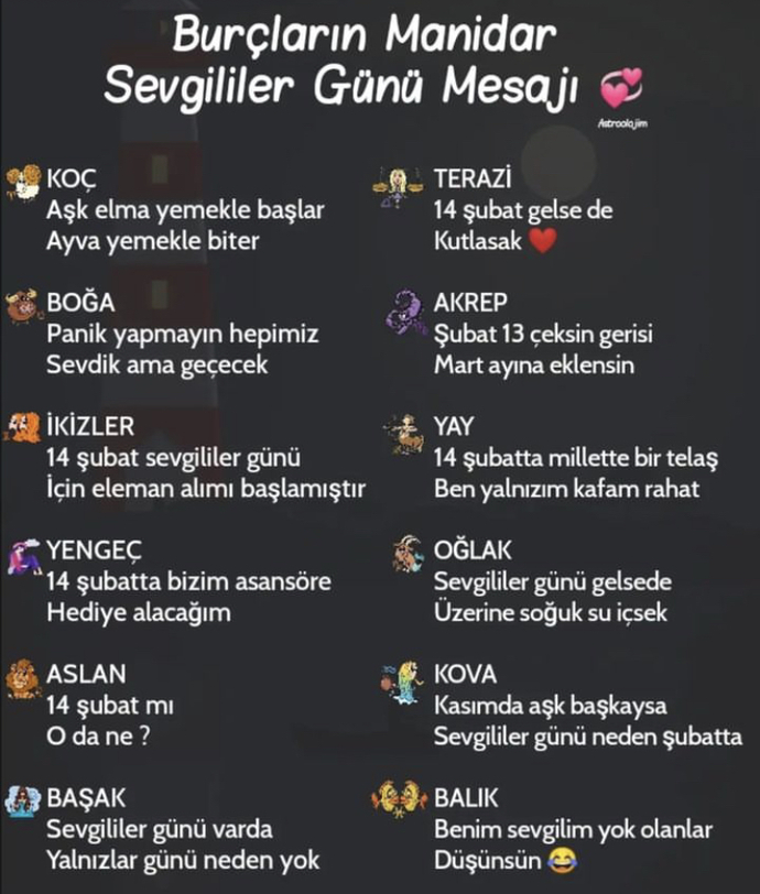 Burçların manidar sevgililer günü mesajı nedir 🤭?