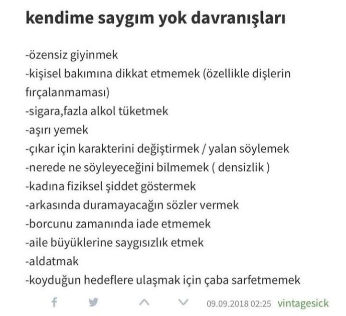 Kendinize saygınız var mı?