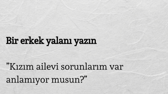 Bir erkek yalanı yazar mısınız?