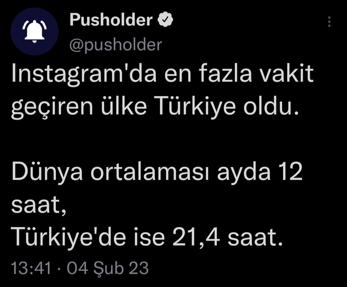 Instagramda en fazla vakit geçiren ülke Türkiye oldu. Peki siz günlük ne kadar vakit geçirirsiniz?