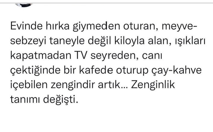 Türkiye'de aylık ne kadar gelire sahip bir kimse sizin için "ZENGİN" sıfatına uyar?