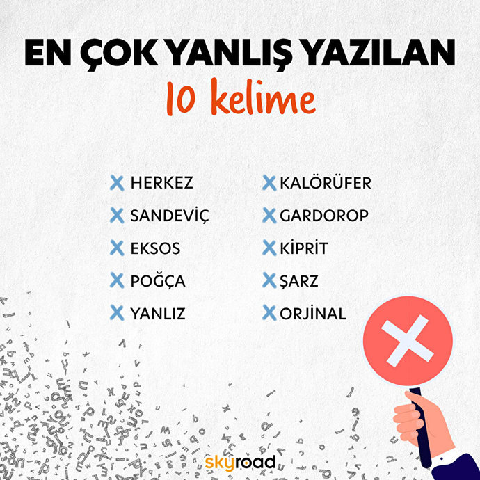 Türkçe'de en çok yanlış yazılan kelimeler nelerdir?