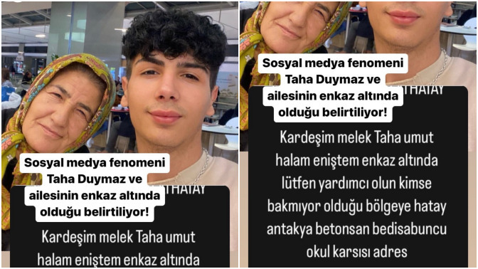 Sosyal medya fenomeni Taha Duymaz'ın ailesiyle birlikte göçük altında kaldığı söyleniyor. Duydunuz mu?