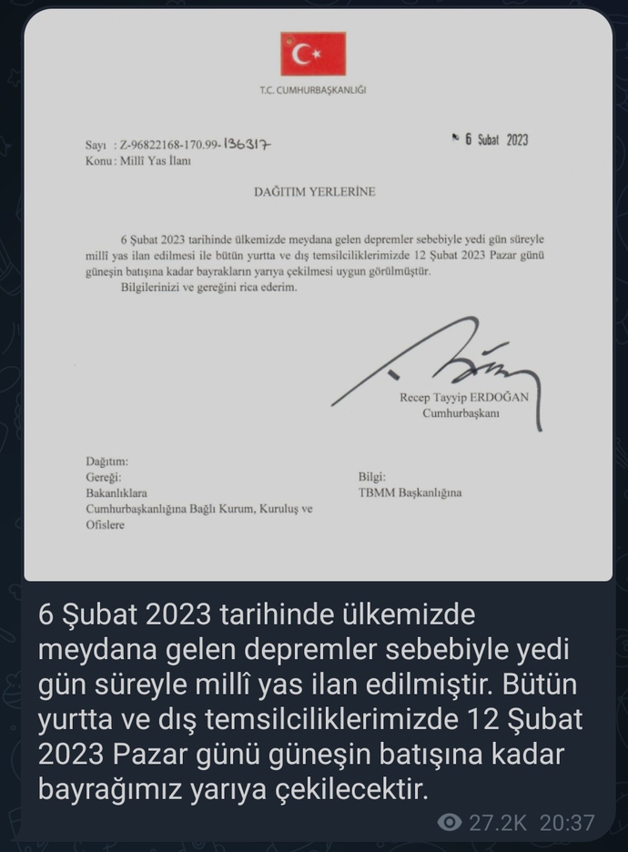 Milli yas ilan edilmesi yetersiz organizasyon için çözüm olur mu?