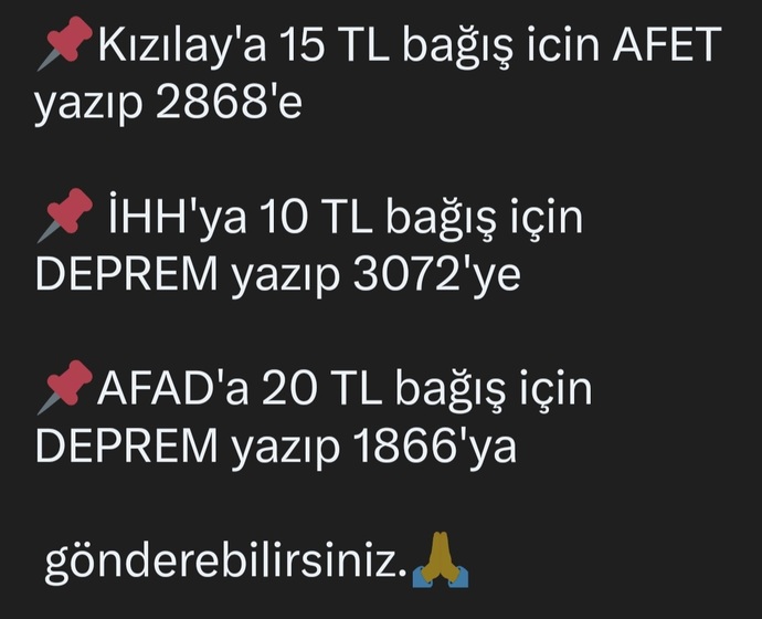 Deprem için nasıl bağış yapacağınızı biliyor musunuz?