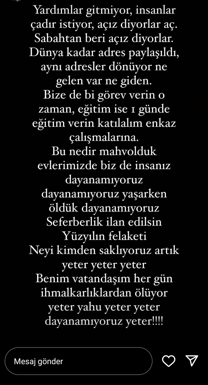 İnsanlar enkaz altında, daha yardım ulaşmamış, ne yapıyor devlet, uyuyor mu 🥲🥲🥲?