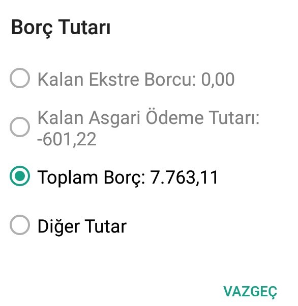 Kalan asgari ödeme tutarı ne demek anlayamadım?