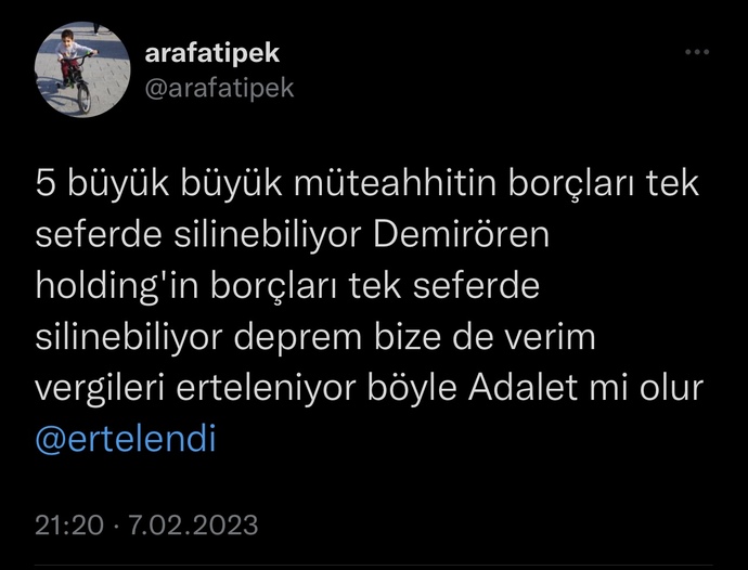 Deprem bölgesindeki vatandaşların vergi borçları 31 Temmuz tarihine ertelendi. Sizce borçların silinmesi gerekmez mi?