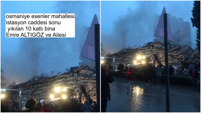 Emre Altıgöz ve ailesi, Osmaniye Esenler Mahallesi İstasyon Caddesi sonu yıkılan 10 katlı binada! Ekipleri yönlendirir misiniz?