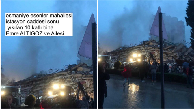 Emre Altıgöz ve ailesi, Osmaniye Esenler Mahallesi İstasyon Caddesi sonu yıkılan 10 katlı binada! Ekipleri yönlendirir misiniz?