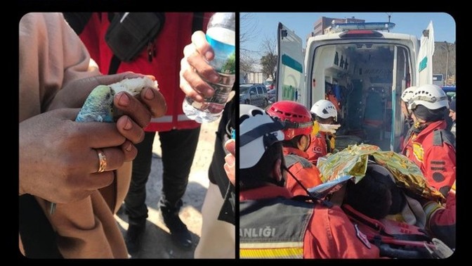 12 yaşındaki bir çocuk 55 saat sonra avucunda muhabbet kuşuyla enkazdan çıktı. Siz de umutla doldunuz mu?