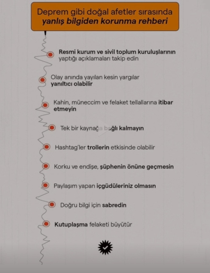 Deprem sonrası yaşananlarla ilgili yanlış bilgiden nasıl korunacağınızı biliyor musunuz?