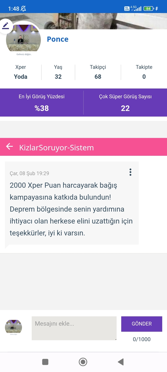 Deprem bölgesindekiler için xper harcadınız mı?