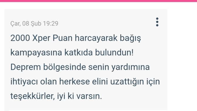 Deprem bölgesindekiler için xper harcadınız mı?