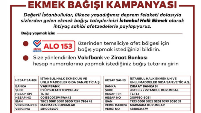 İBB Halk Ekmek Bağış Kampanyasına bağışta bulundunuz mu?