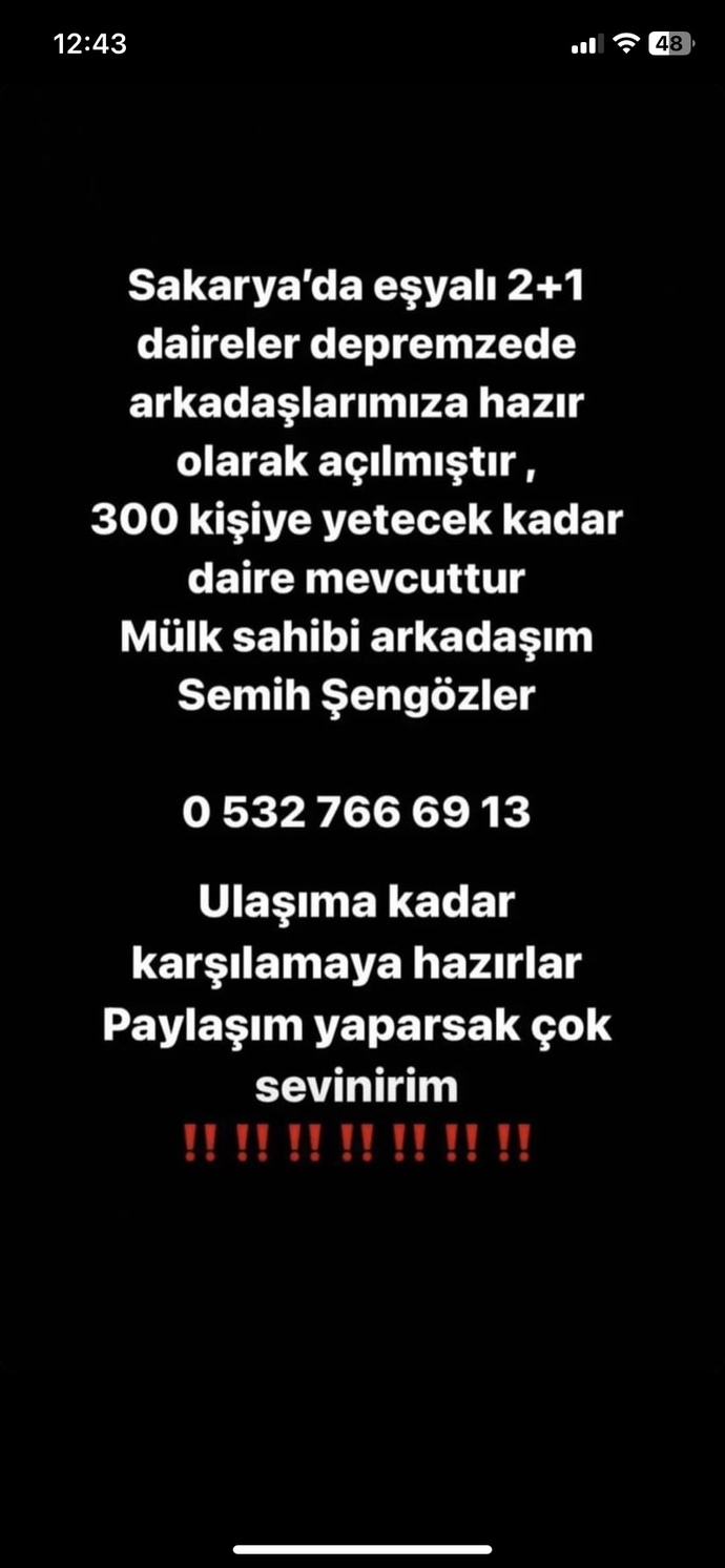 Depremzedelerimiz için bu bildiriyi yayınlar mısın?