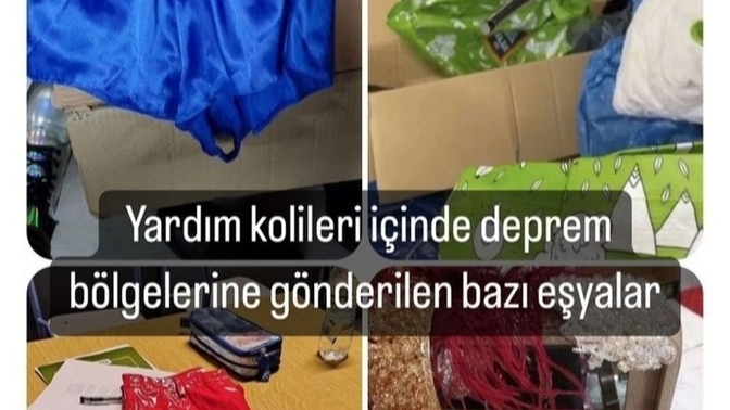 Depremzedelere gönderilen bu alay edercesine gönderilen yardım kolileri hakkında ne düşünüyorsunuz?