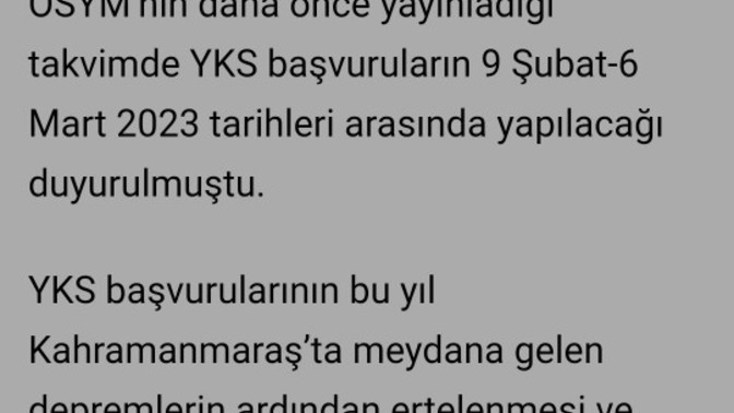 Depremden dolayı YKS başvuruları ertelendi, sizce sınavda ertelenir mi?