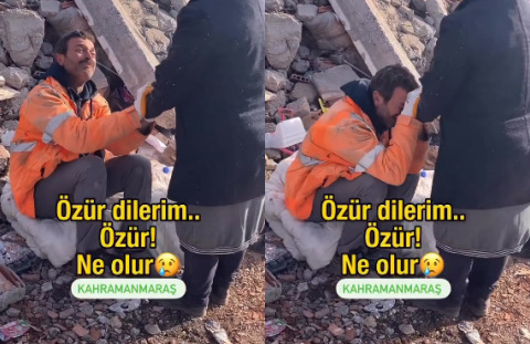 3 çocuğunun cenazesi enkazdan çıkarılan babanın yürek burkan videosu! Biz bu acılara nasıl dayanacağız?