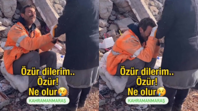 3 çocuğunun cenazesi enkazdan çıkarılan babanın yürek burkan videosu! Biz bu acılara nasıl dayanacağız?