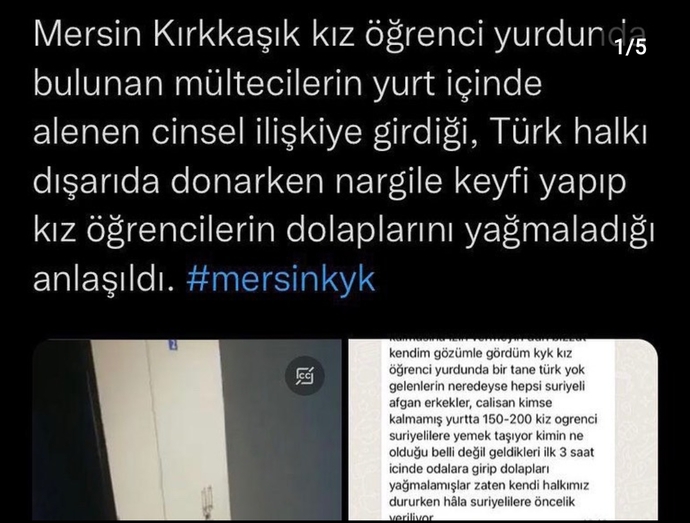Mersin kız yurduna yerleştirilen Suriyeli ve Afgan uyruklu depremzedeler gönüllü öğrencileri taciz edildiği ortaya çıktı?