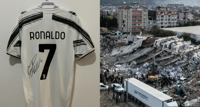 Cristiano Ronaldonun imzalı gömleği, Türkiyede deprem yardımı için müzayedeye çıktı bu yeterli mi?