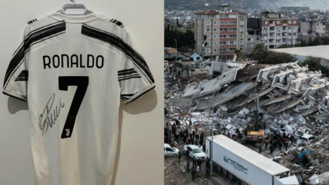 Cristiano Ronaldo'nun imzalı gömleği, Türkiye'de deprem yardımı için müzayedeye çıktı bu yeterli mi?