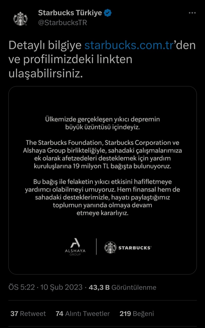 Starbucks 19 milyon TL bağışta bulunacağını açıkladı, tepkiler sonuç verdi diyebilir miyiz?