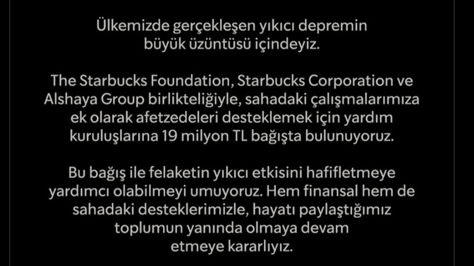 Starbucks 19 milyon TL bağışta bulunacağını açıkladı, tepkiler sonuç verdi diyebilir miyiz?