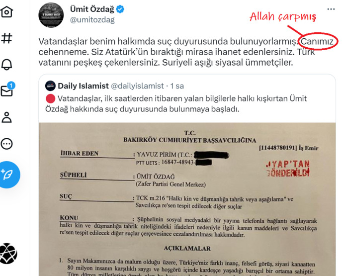 Sizce, Ümit Özdağ bu twitini ne zaman silecek?