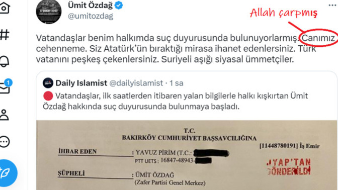 Sizce, Ümit Özdağ bu twitini ne zaman silecek?