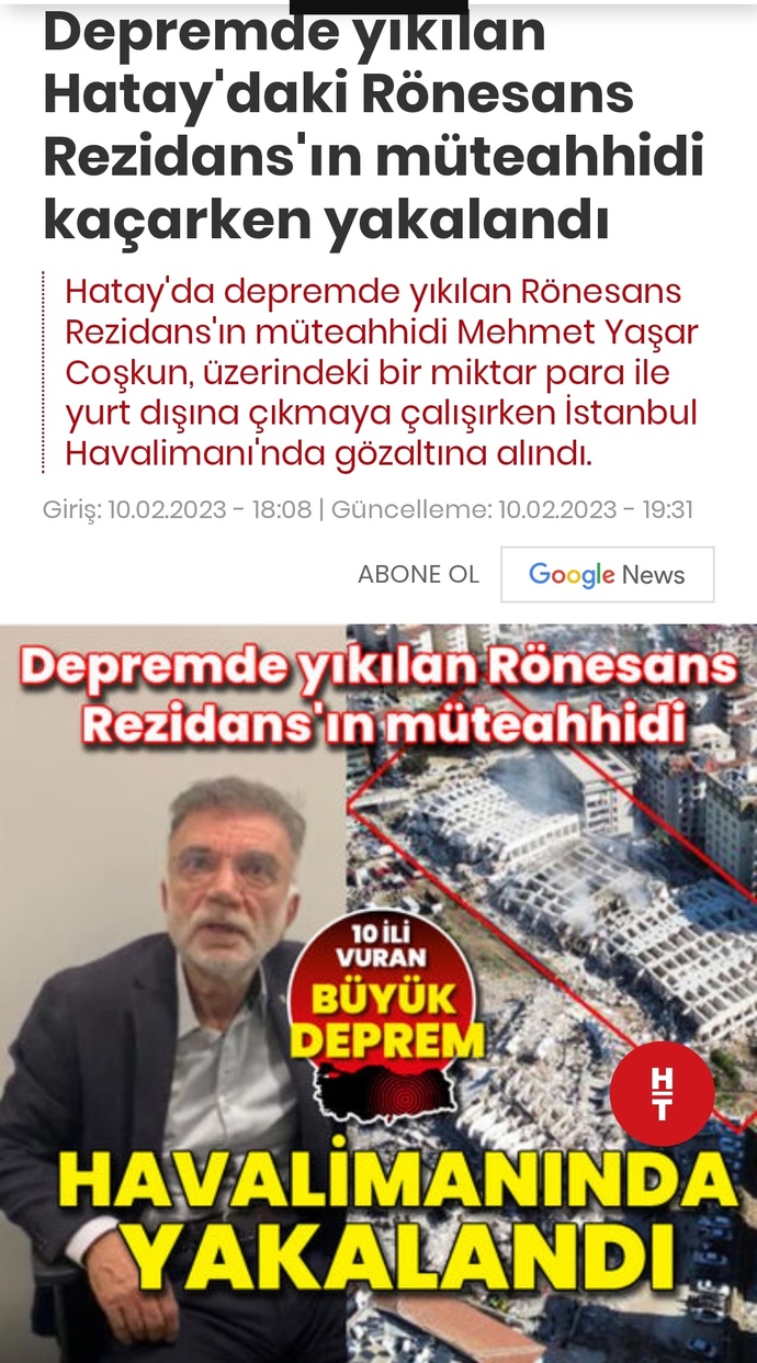 Depremde yıkılan binaların müteahhitlerine yurt dışı çıkış yasağı neden hala konulmadı?