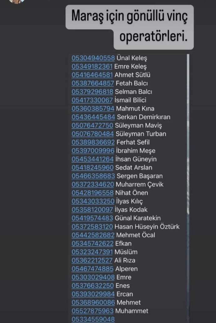 Kahramanmaraş için gönüllü vinç operatörleri, konaklama ve barınma ihtiyacı olanlar için yardım kanallarını biliyor musunuz?