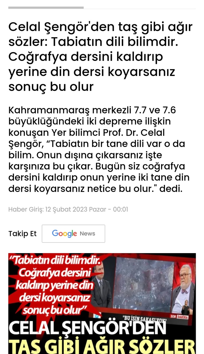 Din ve Coğrafya dersleri ile alakalı sözleri Profesörün fikri sapkınlığı mı art niyeti mi?
