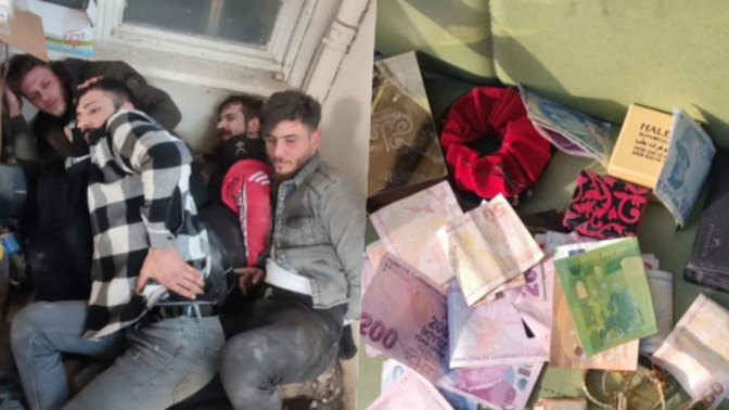 Hatay'da 4 yağmacı, çaldıkları para ve ziynet eşyalarla beraber yakalanmışlar. Bunlar nasıl bu kadar adi olabiliyor?