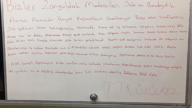 Madencilerden öğrencilere mesaj: Sağlam binalar inşa edin ki, analar, babalar, çocuklar ağlamasın! Duygulanmamak elde mi?