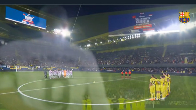 Barcelona ve Villarreal takımları, Türkiye'deki depremde hayatını kaybedenler için saygı duruşunda! Acımız dünyanın acısı değil mi?