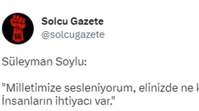 Hükümet millete sesleniyor '' elinizde ne kadar malzeme varsa gönderin. İnsanların ihtiyacı var." Bu konuda ki düşünceler nedir?