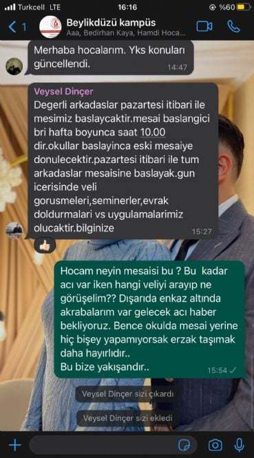 Okul müdürü akrabaları enkazda olan öğretmeni işten çıkardı. Destek olması gerekirken sizce bu yaklaşım normal mi?