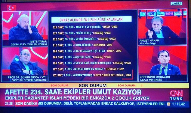 CNNTürk, enkazda kalınan süreleri rekor tablosu gibi yayınlayarak yorumladı. Enkazdan çıkan kişilerin yarıştırılması utanç verici değil mi?
