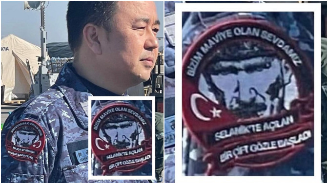 Japon kurtarma ekibinin kollundaki apolette yazanlar viral oldu: "Bizim maviye olan sevdamız Selanik’te açılan bir çift gözle başladı." 🧿💙 Harika değil mi?