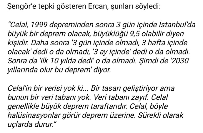 Celal Şengörün bu yorumuna ne diyorsunuz depremle ilgili?