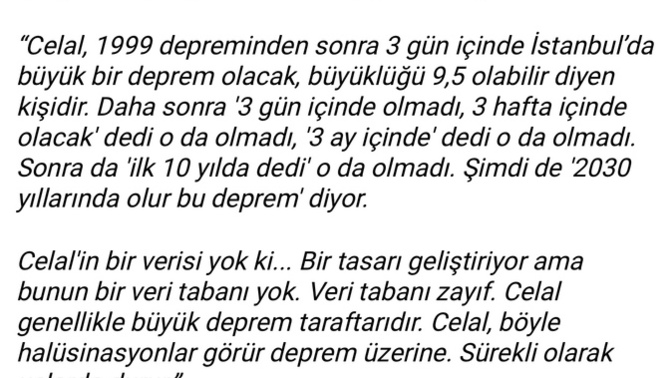 Celal Şengörün bu yorumuna ne diyorsunuz depremle ilgili?